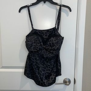 Silk bebe Blue Leopard Print Camisole Top